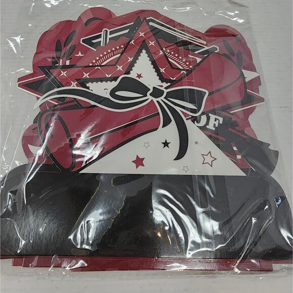 Graduation 12 pc Table Toppers Guys Girls Red Black Grad Party Decoration New - Picture 4 of 8